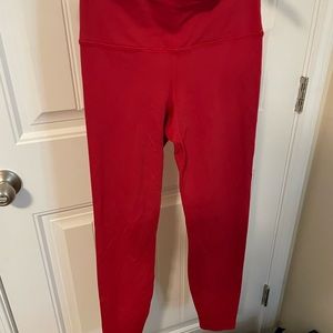 Red American Apparel High Waist Workout Leggings